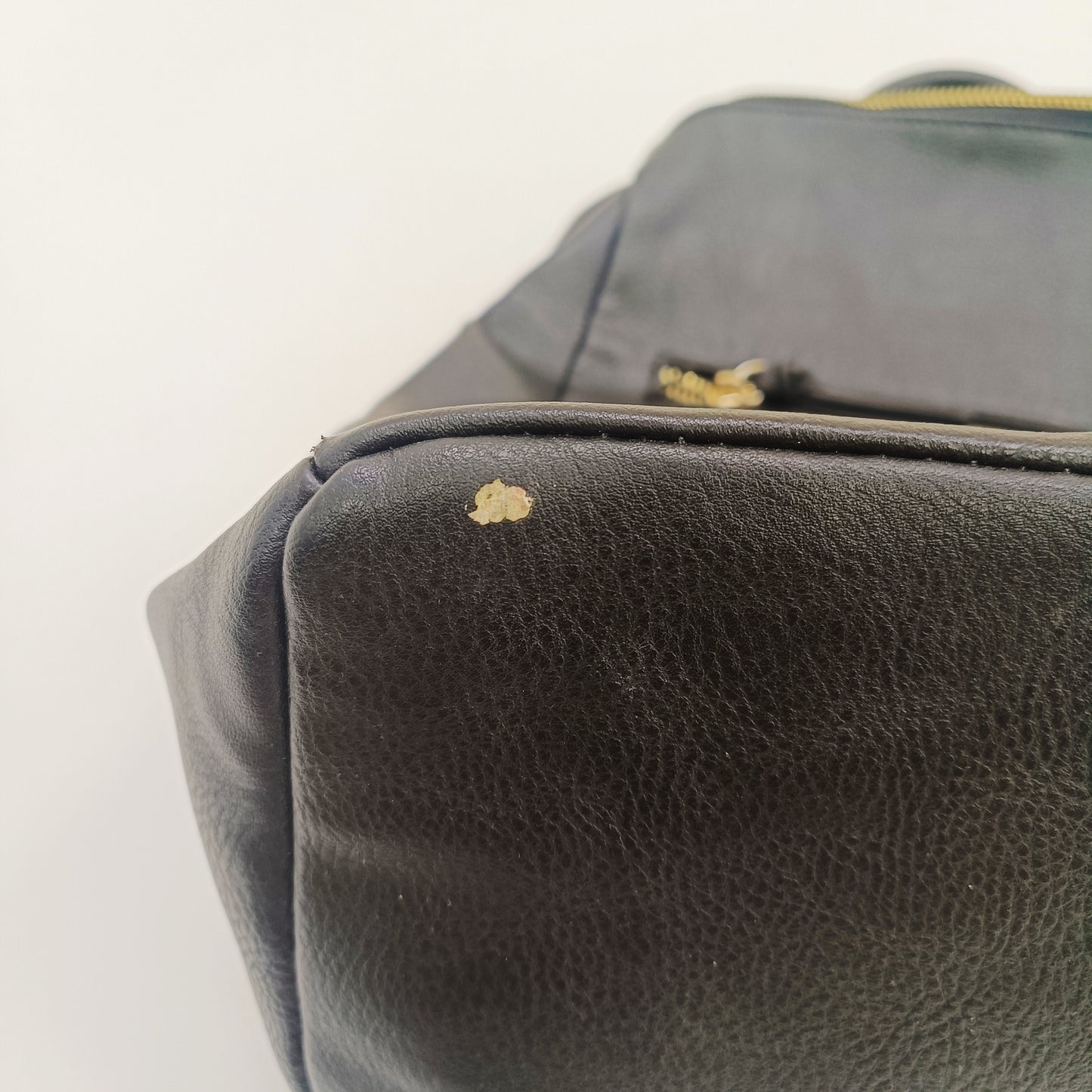 Black Faux Leather Gold Hardwear Laptop Backpack ONE Size | Preloved