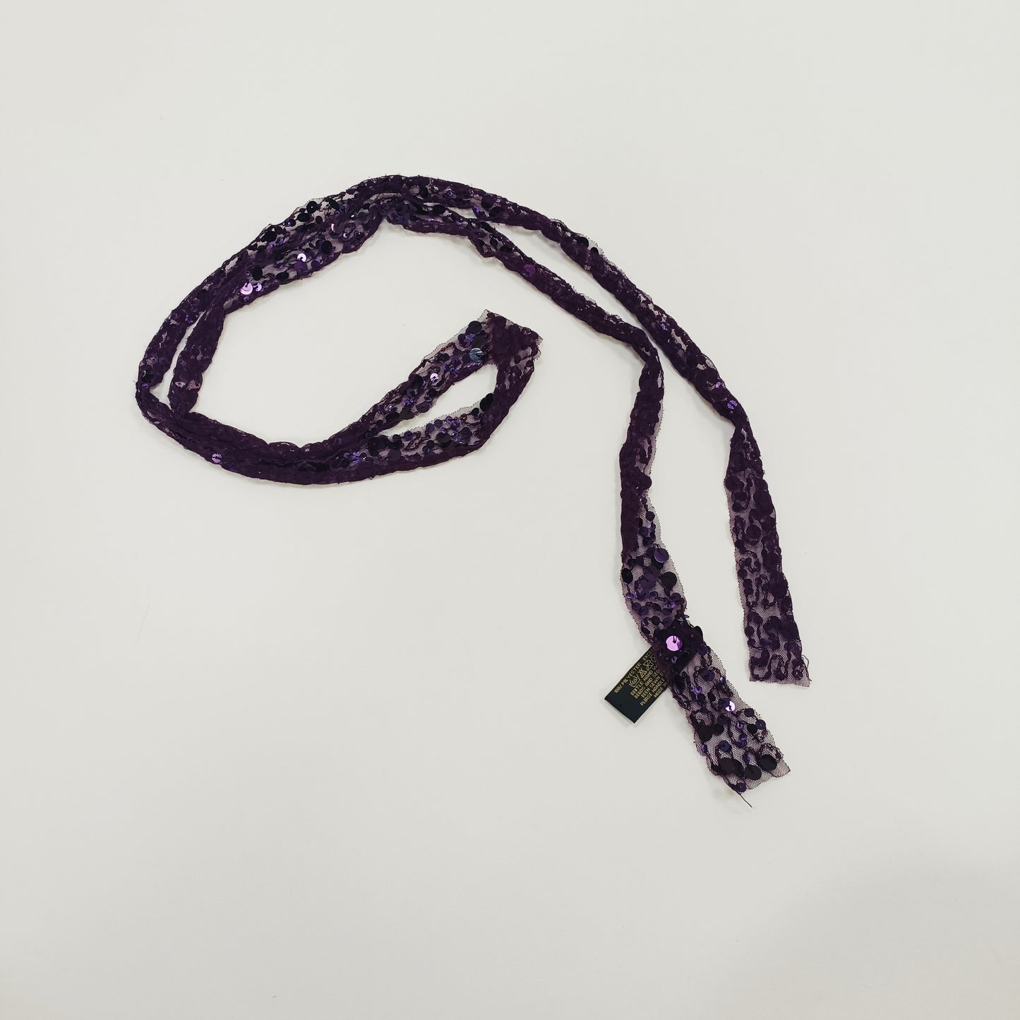 Dark Purple Sequin Skinny Scarf ONE Size | Preloved