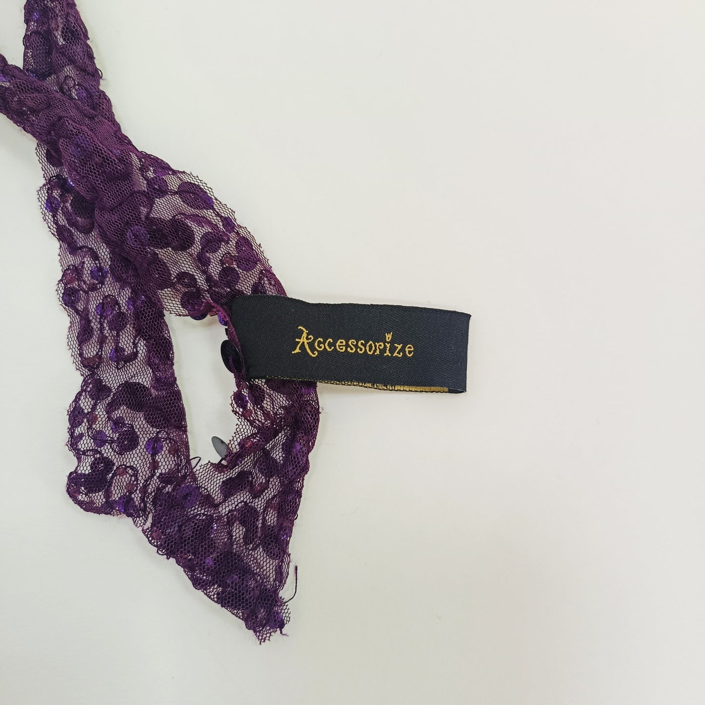 Dark Purple Sequin Skinny Scarf ONE Size | Preloved