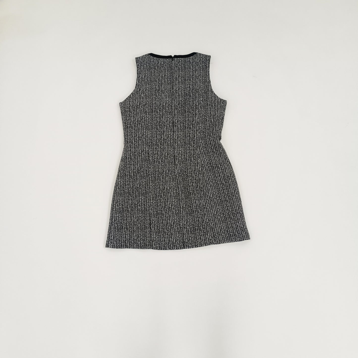 Monochrome Tweed Style Sleeveless Mini Dress Size Medium | Preloved