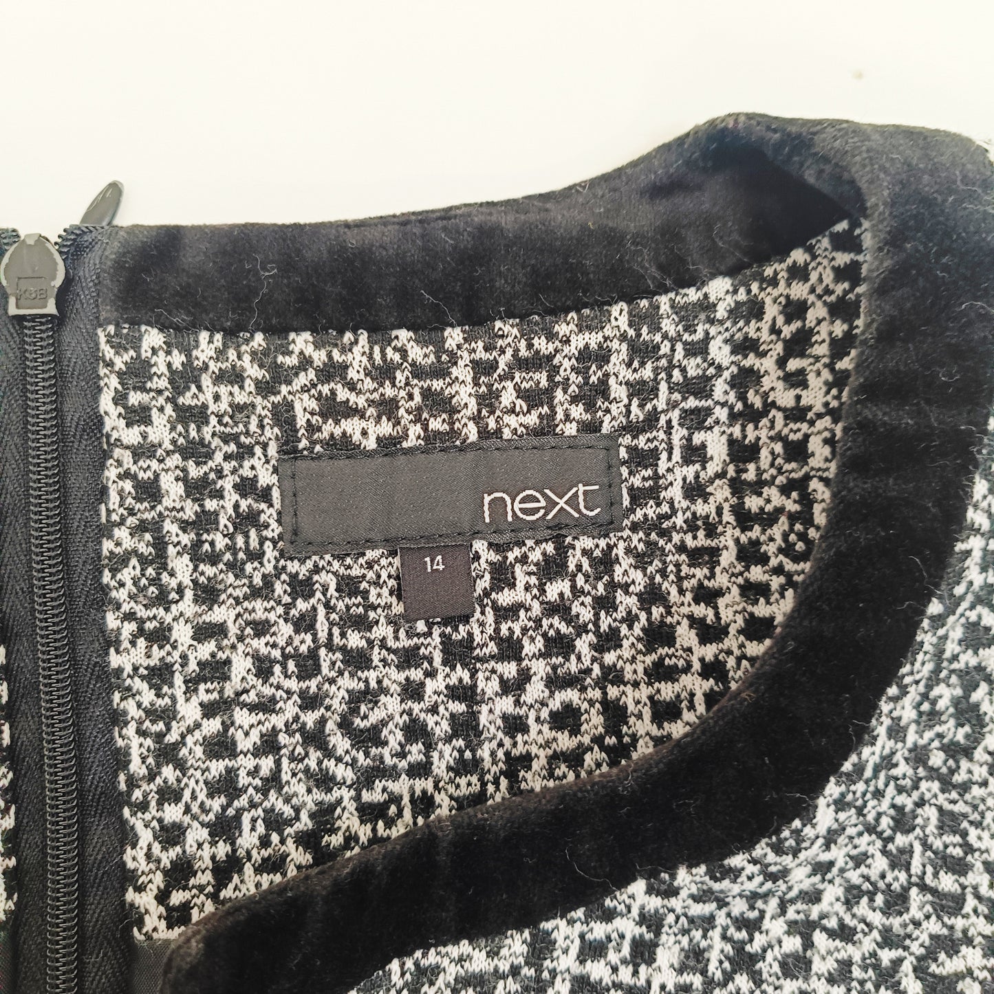 Monochrome Tweed Style Sleeveless Mini Dress Size Medium | Preloved