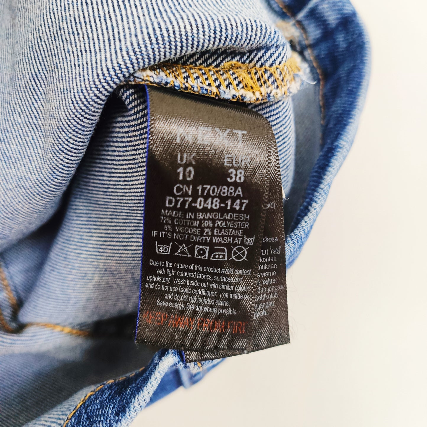 Mid Wash Denim Button Up Mini Dress Size Small | Preloved
