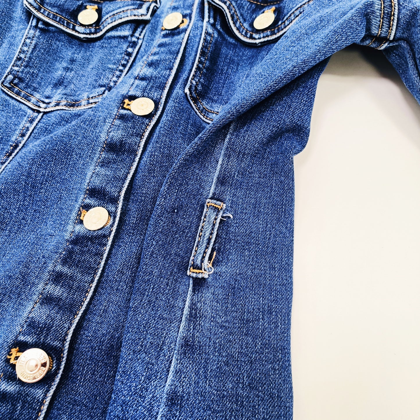 Mid Wash Denim Button Up Mini Dress Size Small | Preloved