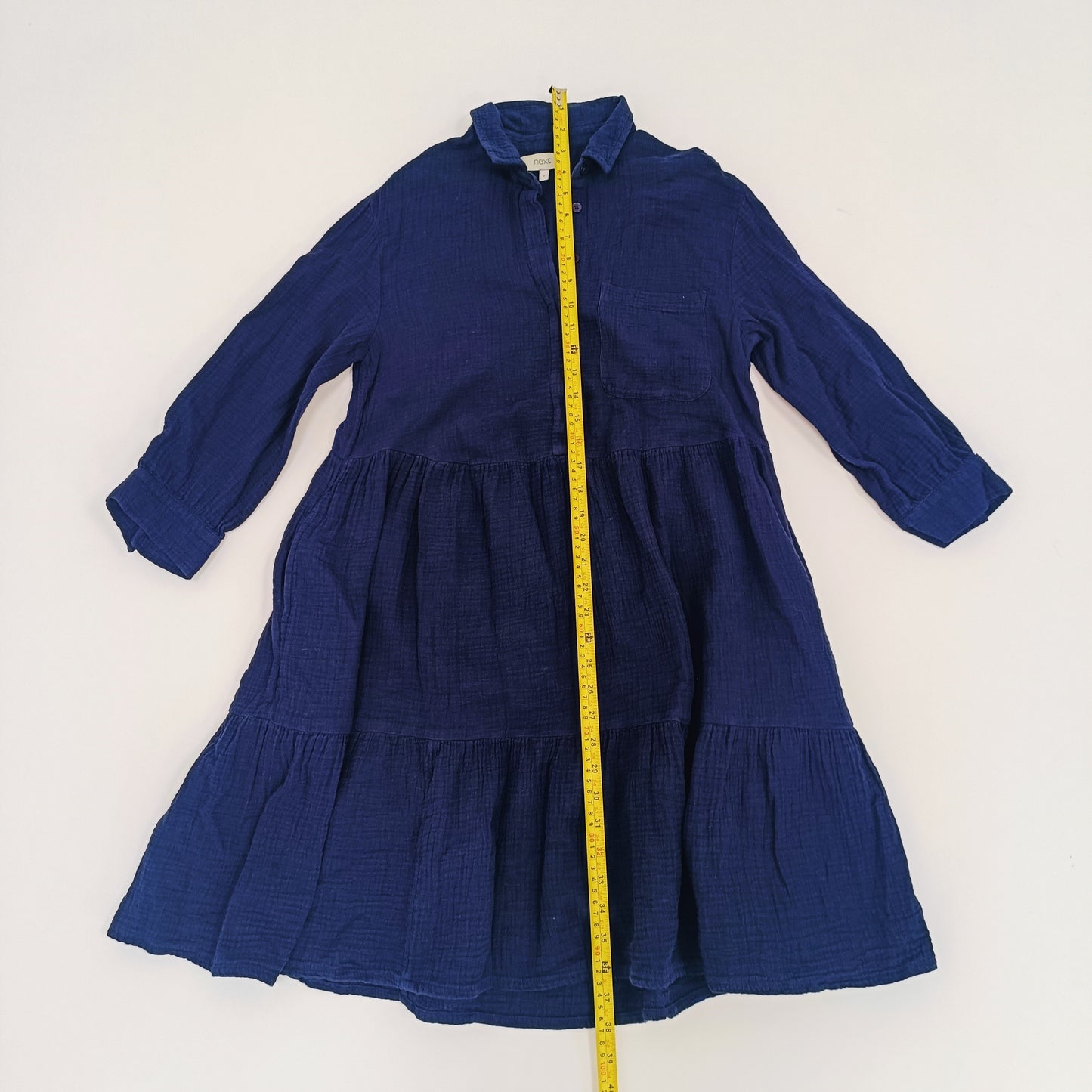 Navy Blue Oversized Tiered Shift Dress Size Small | Preloved
