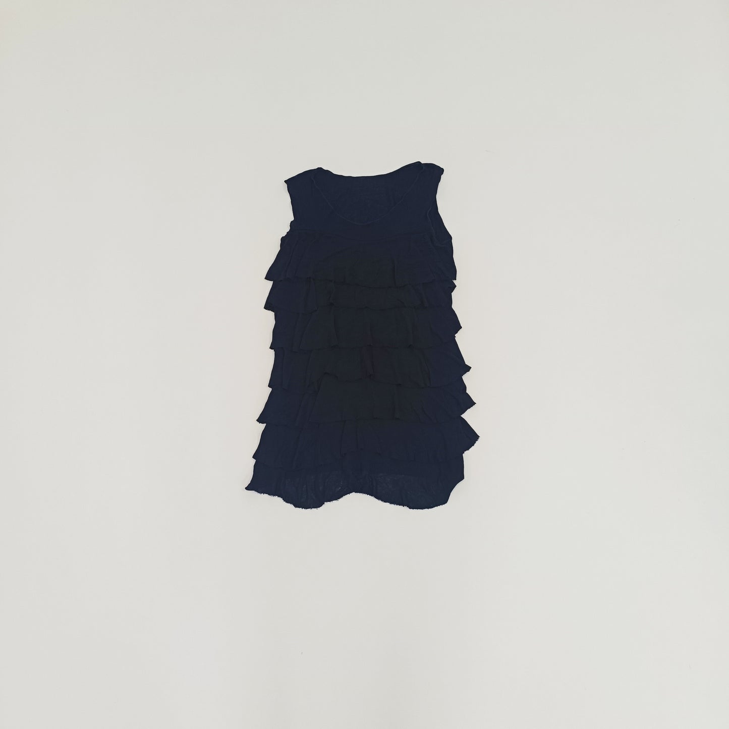 Black Ruffled Front Sleevless Top Size Small | Preloved