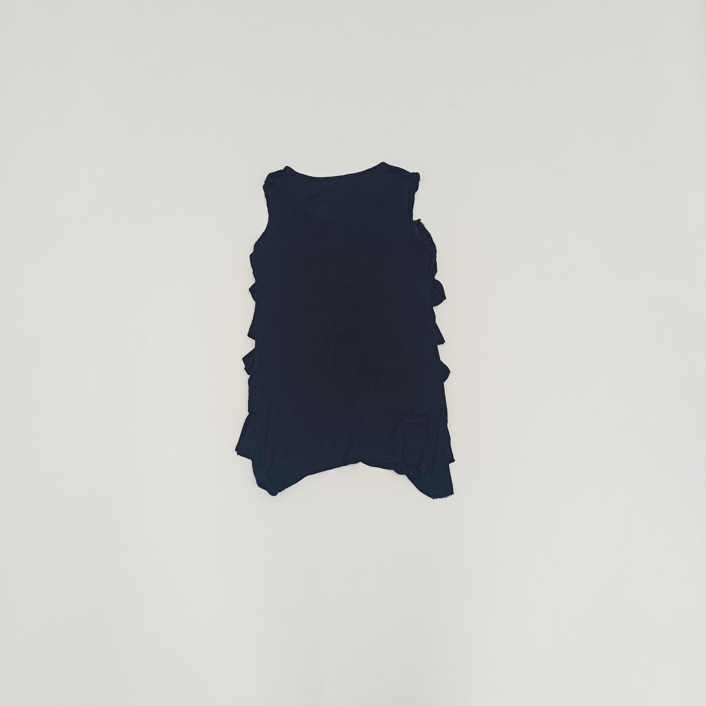 Black Ruffled Front Sleevless Top Size Small | Preloved