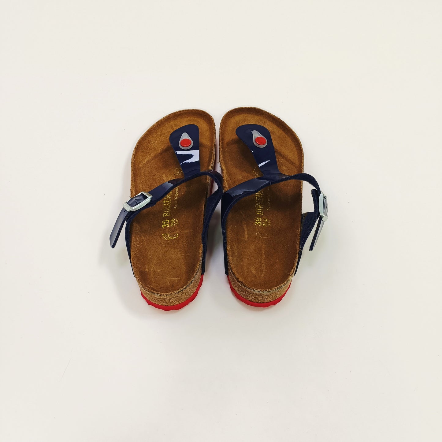 Navy Blue Toepost Flatbed Sandals Size 6 | Preloved