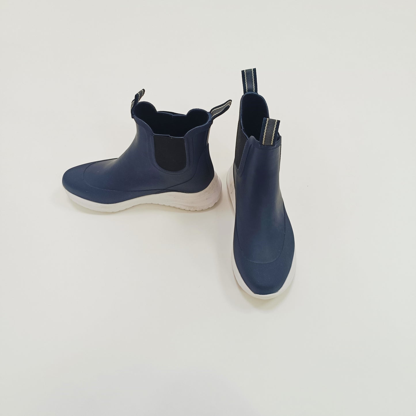 Blue With White Soles Cropped Wellies Size 6 | Preloved