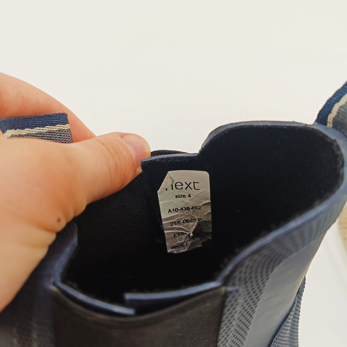 Blue With White Soles Cropped Wellies Size 6 | Preloved