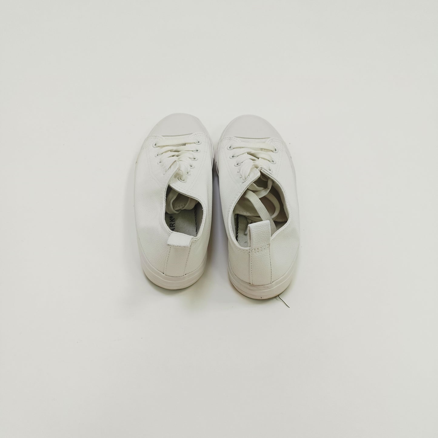 White Low Rise Faux Leather Lace Up Trainers Size 6 | Preloved