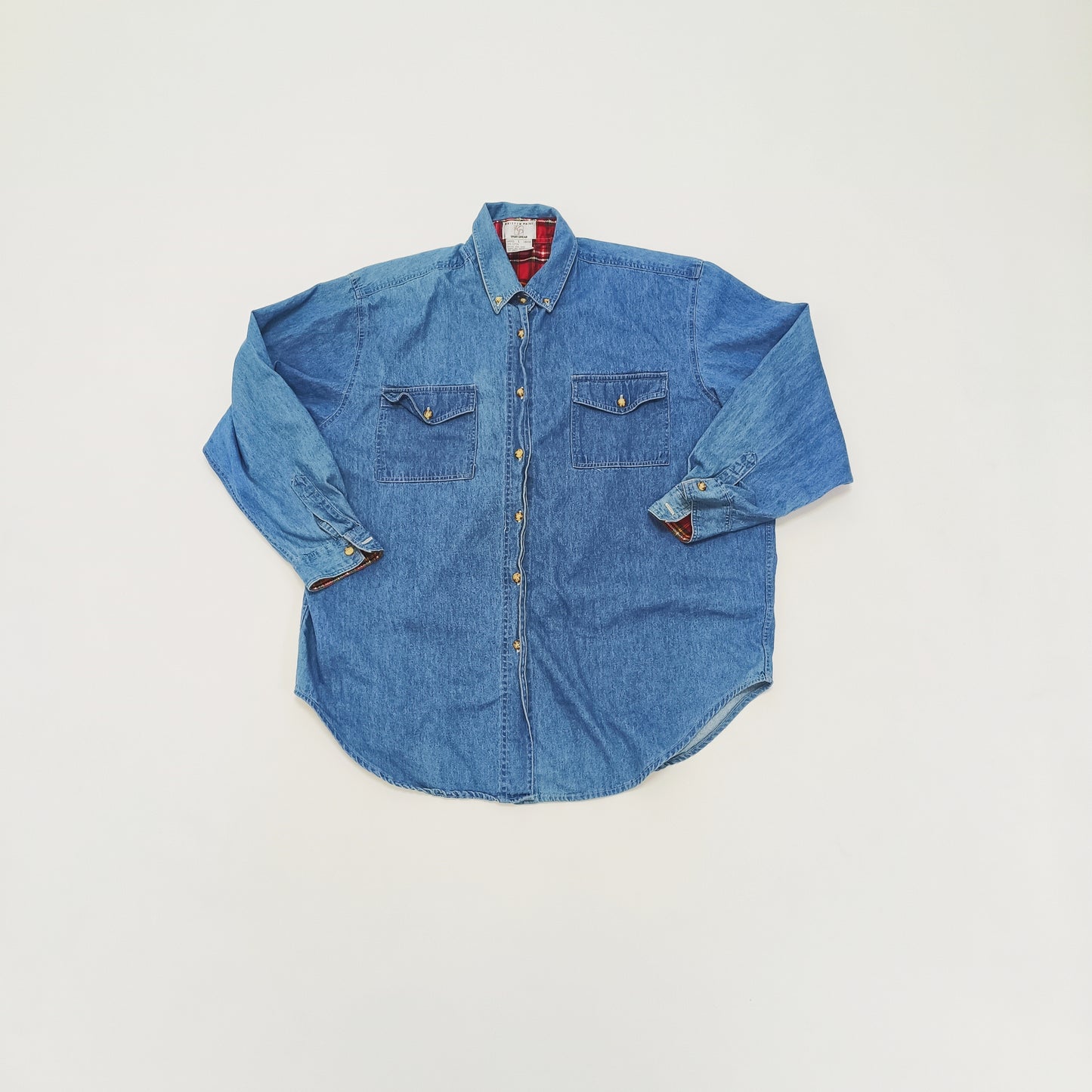 Light Wash Womens Denim Shirt Size Large | Preloved
