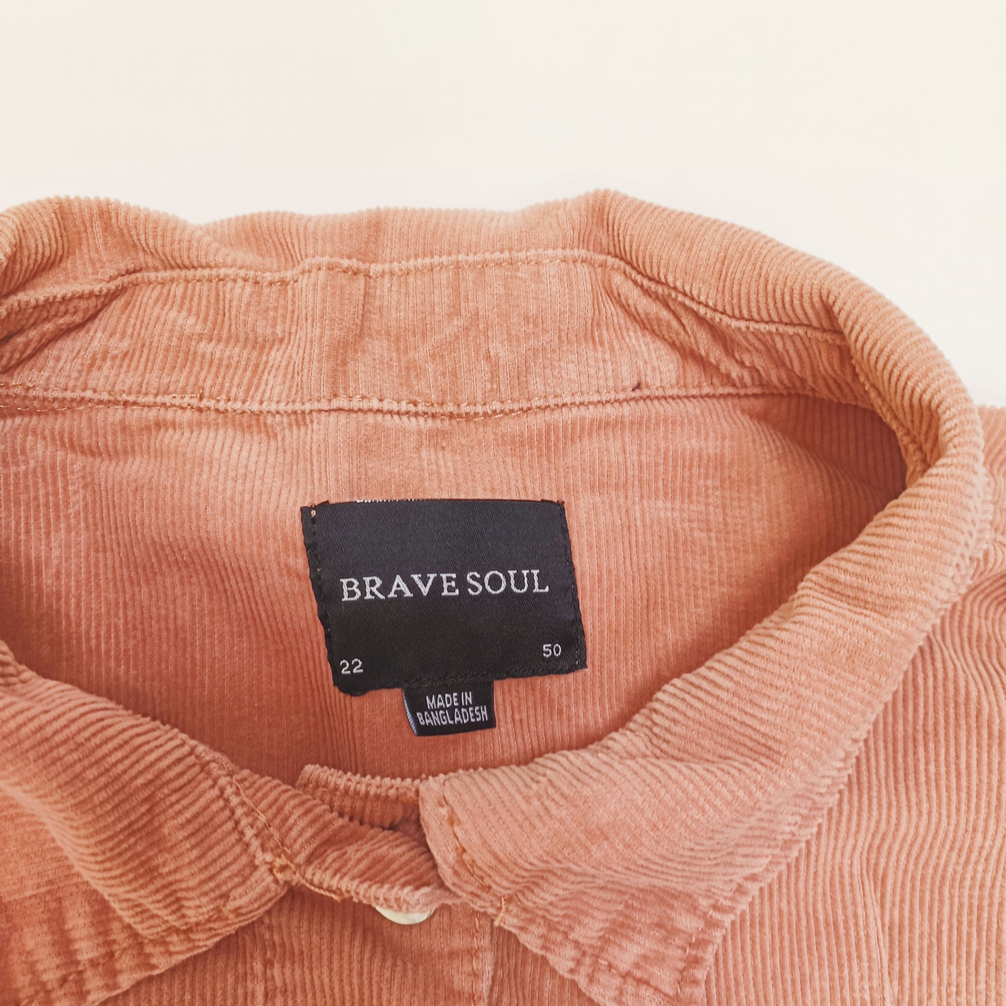 Light Pink Corduroy Womens Shacket Size Extra Large | Preloved