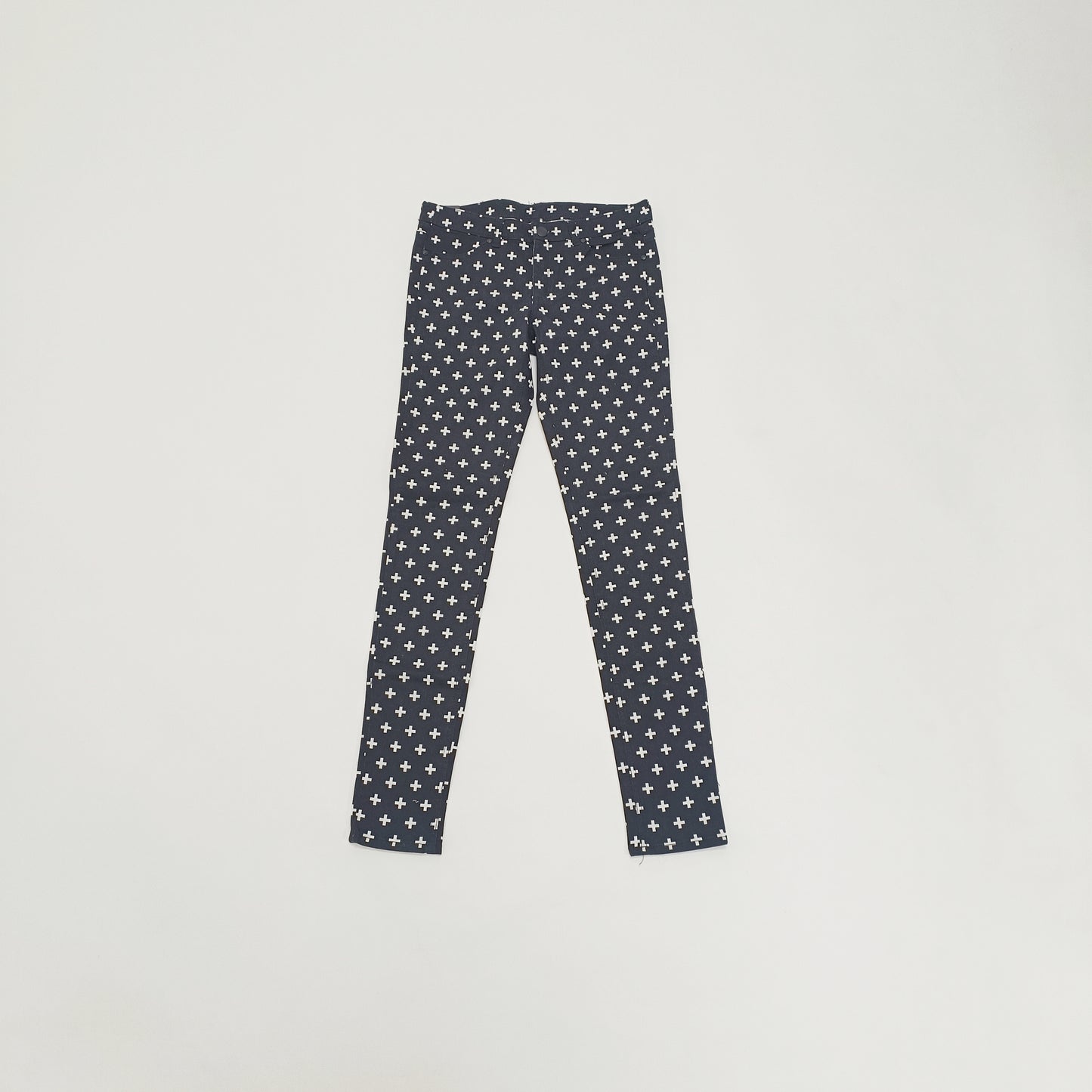 High Waist Black Patterned Womens Super Skinny Jeans Size Medium | Preloved