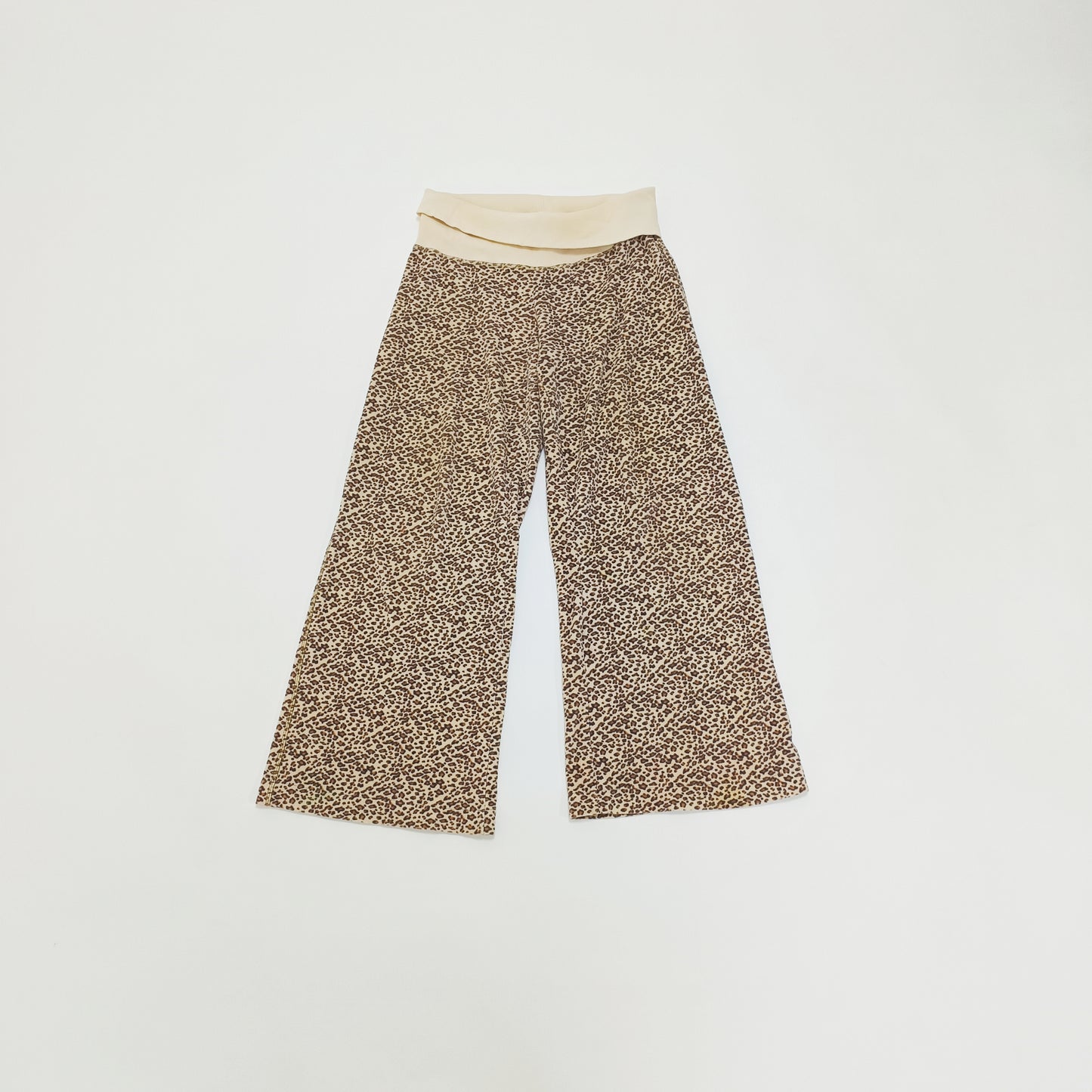 Leopard Print Soft Wide Leg Womens Trousers Size Large | Preloved
