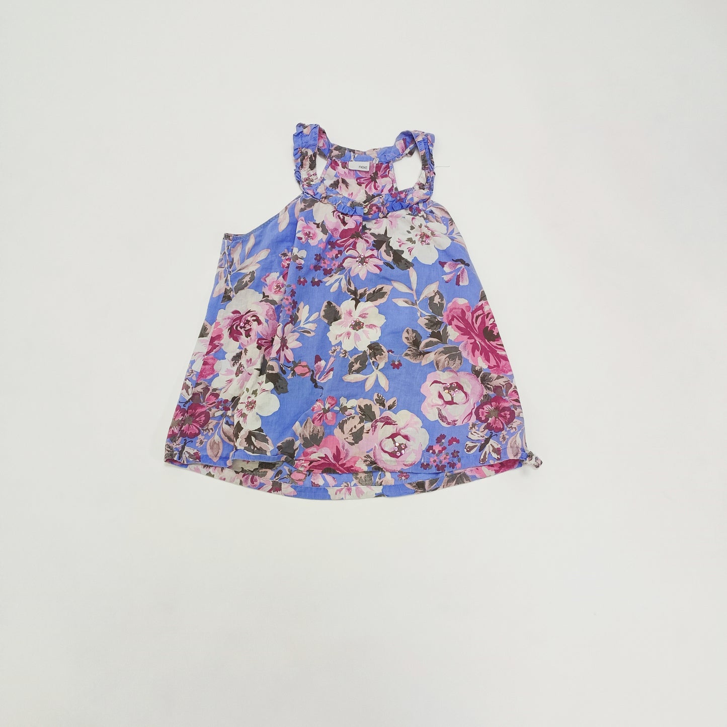 Blue & Pink Floral Sleeveless Top Size Extra Large | Preloved
