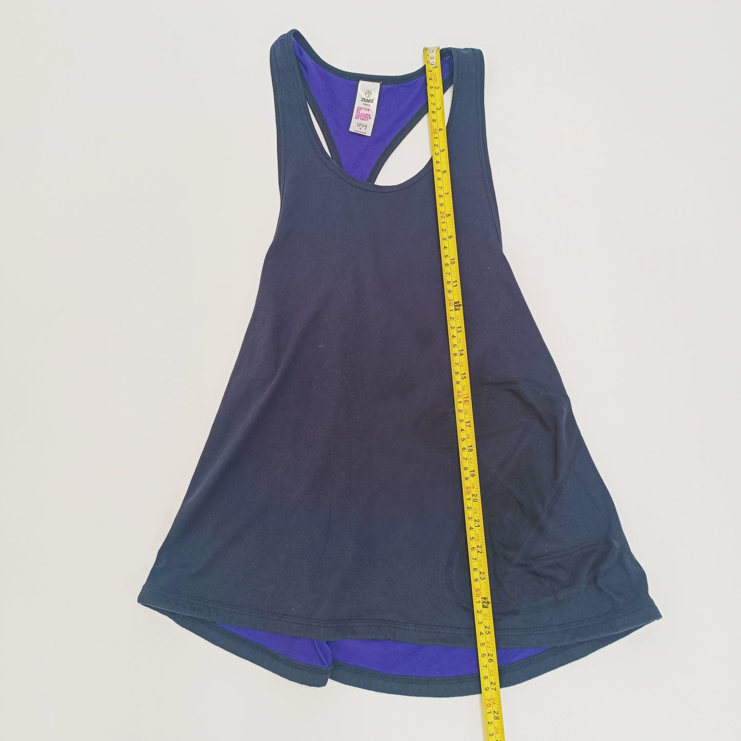 Black & Purple Halter Neck Vest Top Size Small | Preloved
