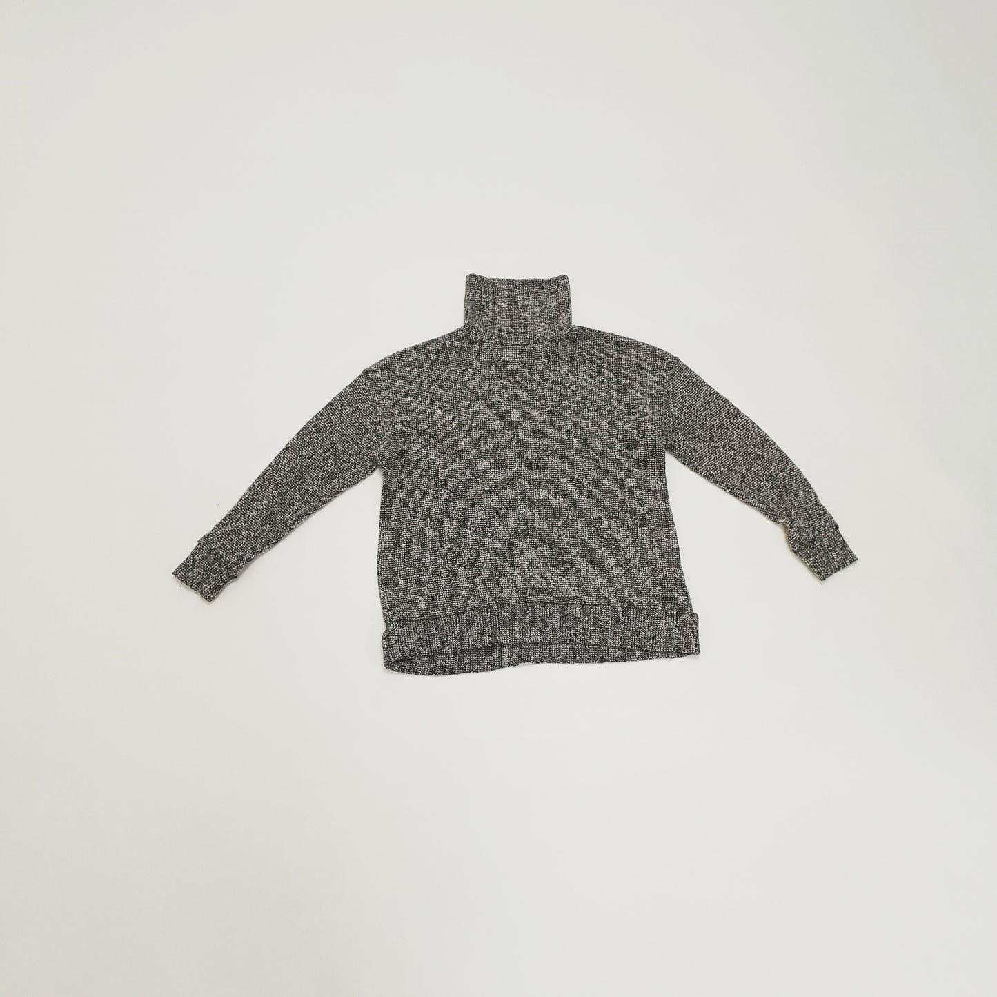 Grey Marl Funnel Neck Jumper Size Small | Preloved