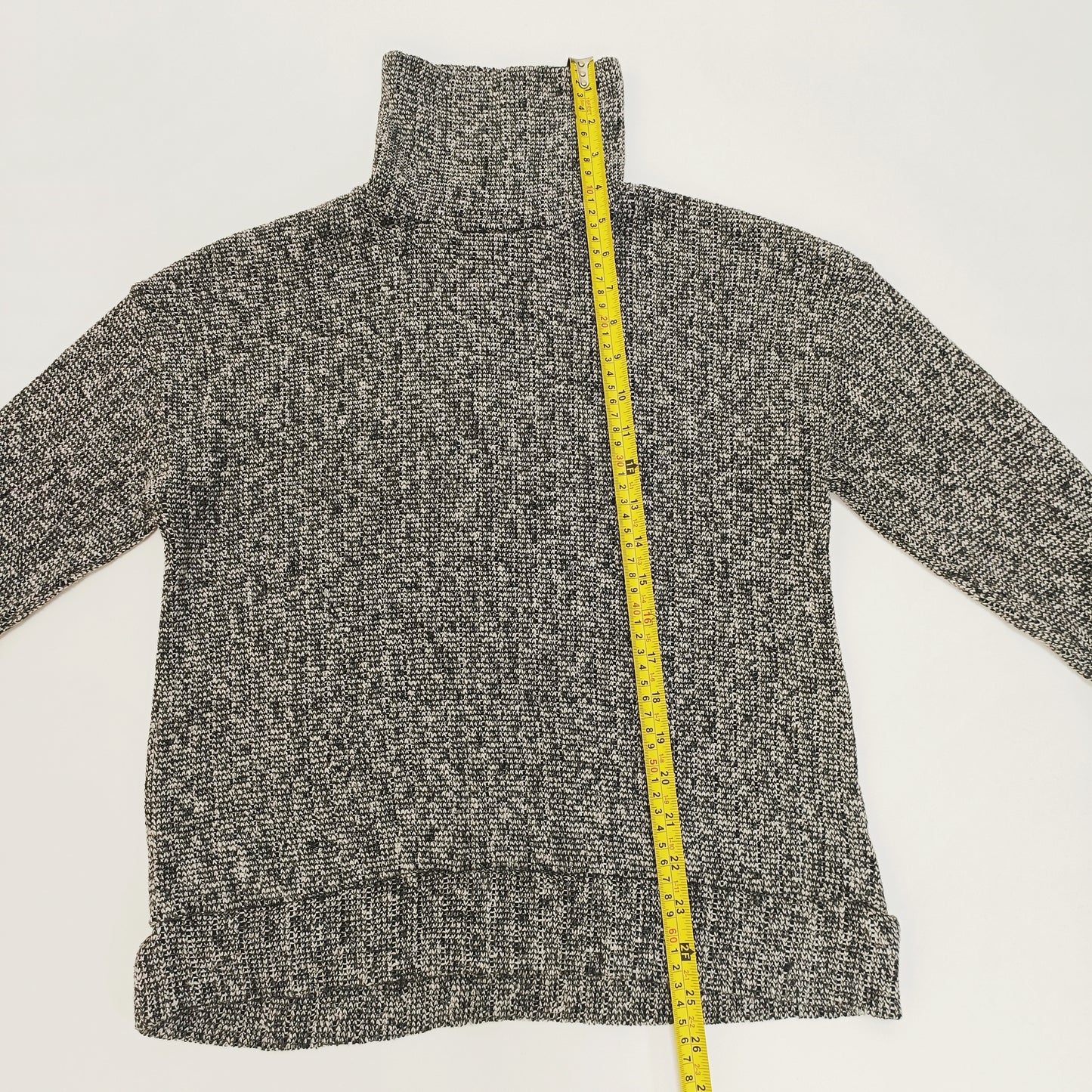 Grey Marl Funnel Neck Jumper Size Small | Preloved
