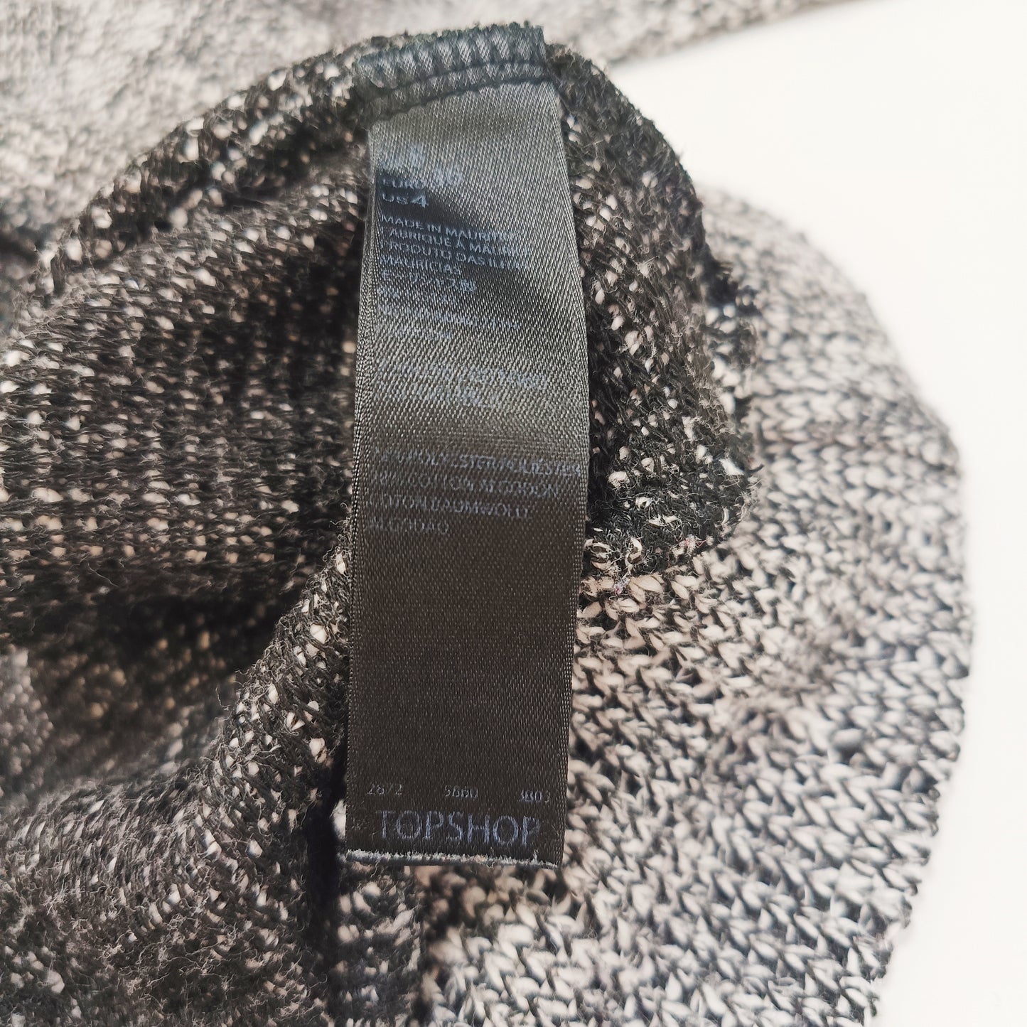 Grey Marl Funnel Neck Jumper Size Small | Preloved