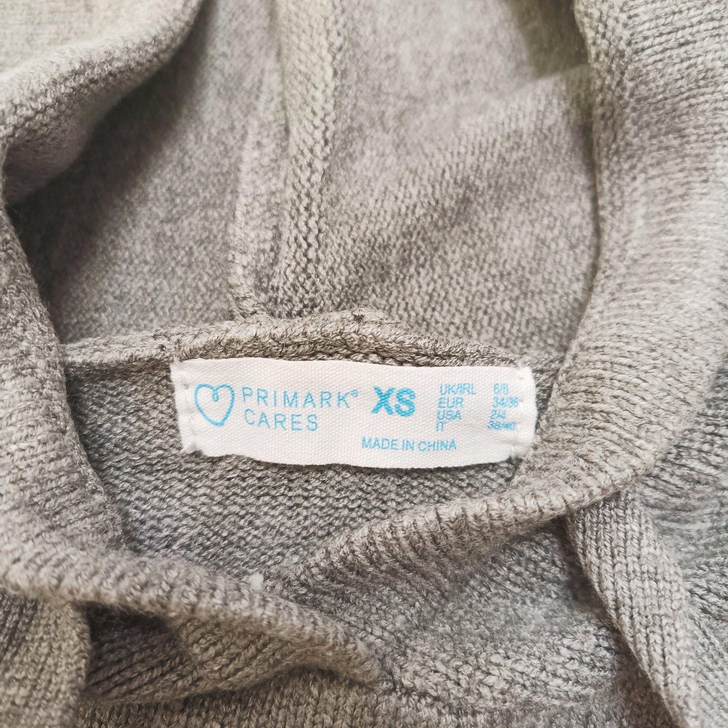 Grey & White Breton Striped Knitted Hoodie Size Extra Small | Preloved