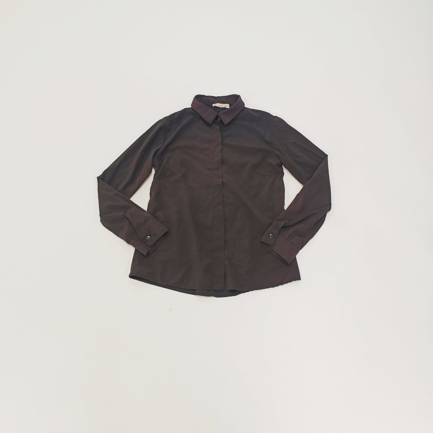 Black Fitted Womens Long Sleeve Shirt Size Medium | Preloved
