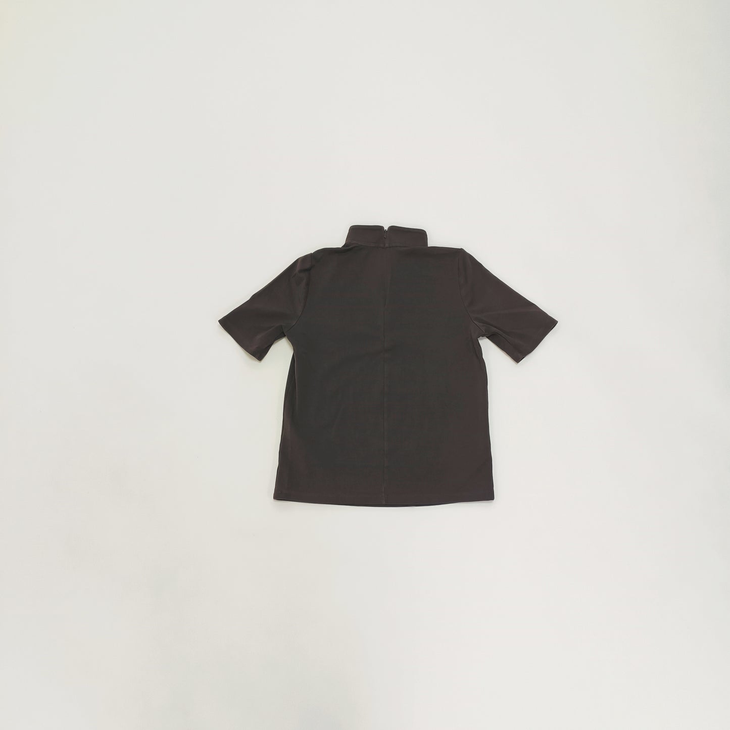 Grey Funnel Neck Short Sleeve Top Size Extra Small | Preloved