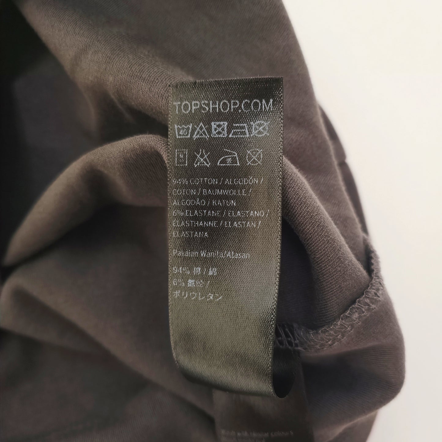 Grey Funnel Neck Short Sleeve Top Size Extra Small | Preloved