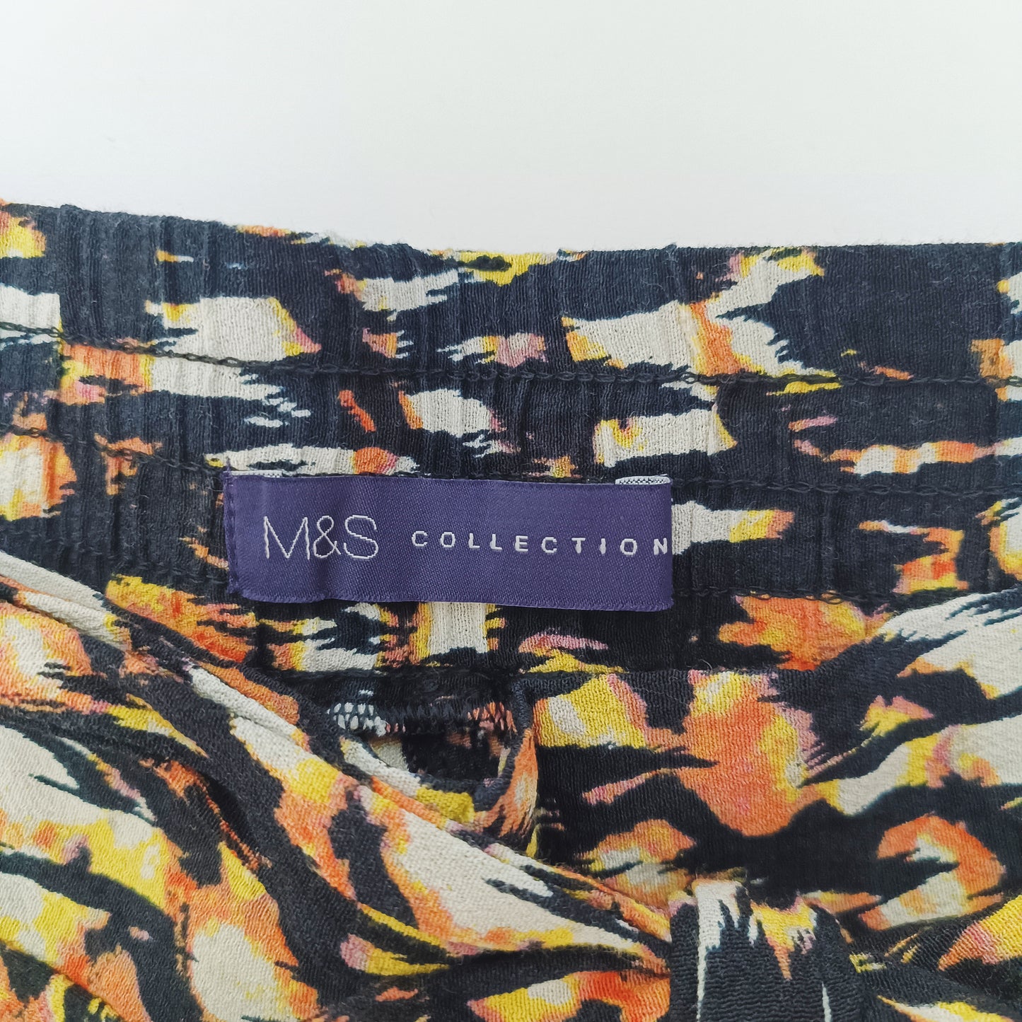Orange & Black Wide Leg High Waist Trousers Size Large | Preloved