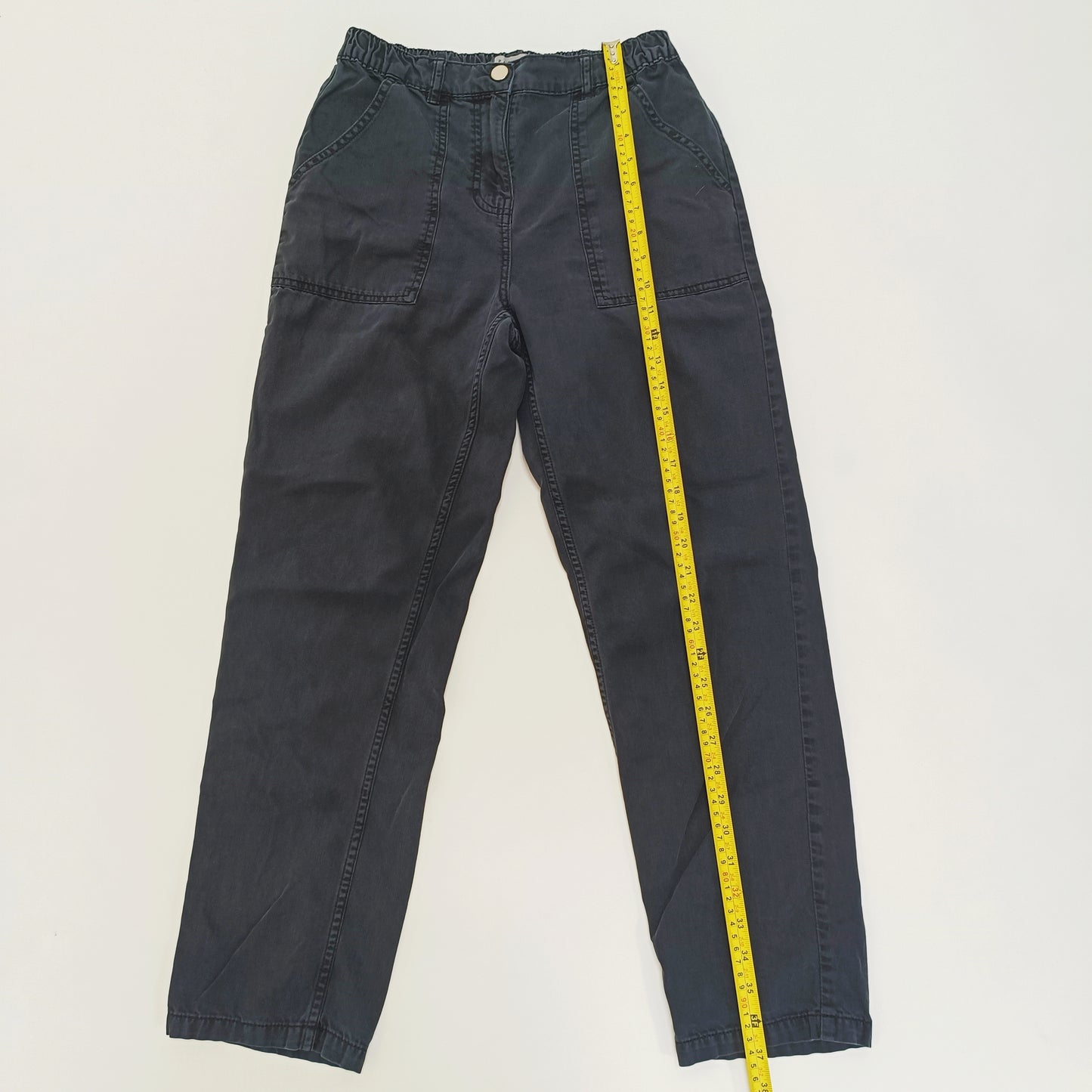 Black Mom Fit High Waist Cargo Trousers Size Small | Preloved