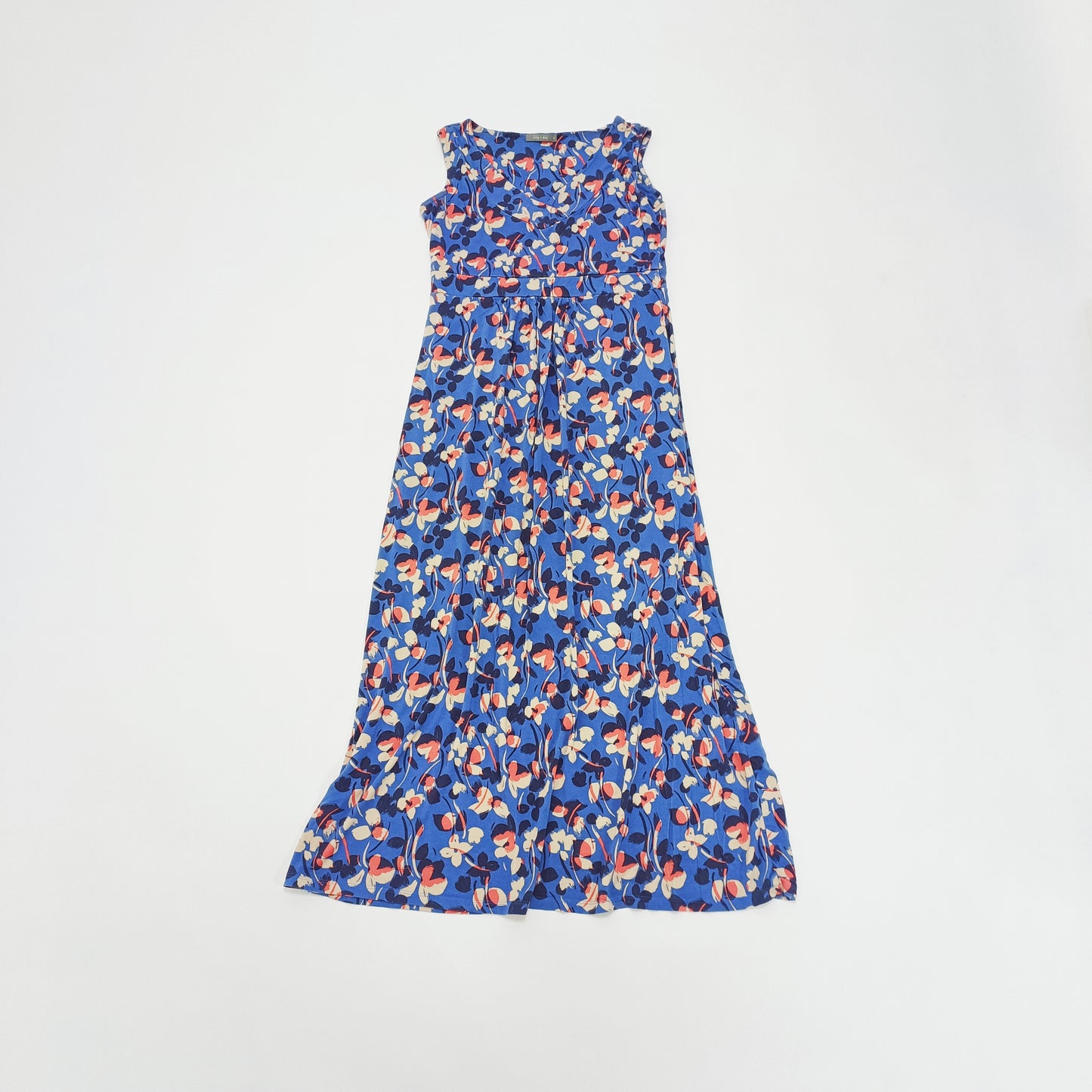 Blue & Pink Floral Womens Maxi Dress Size Medium | Preloved