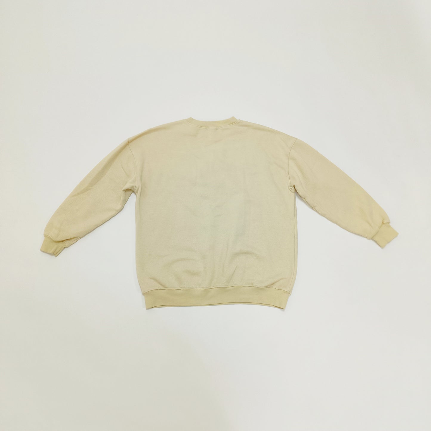 Cream Womens Oversized Sweater With Green Embroidery Size Extra Extra Small | Preloved