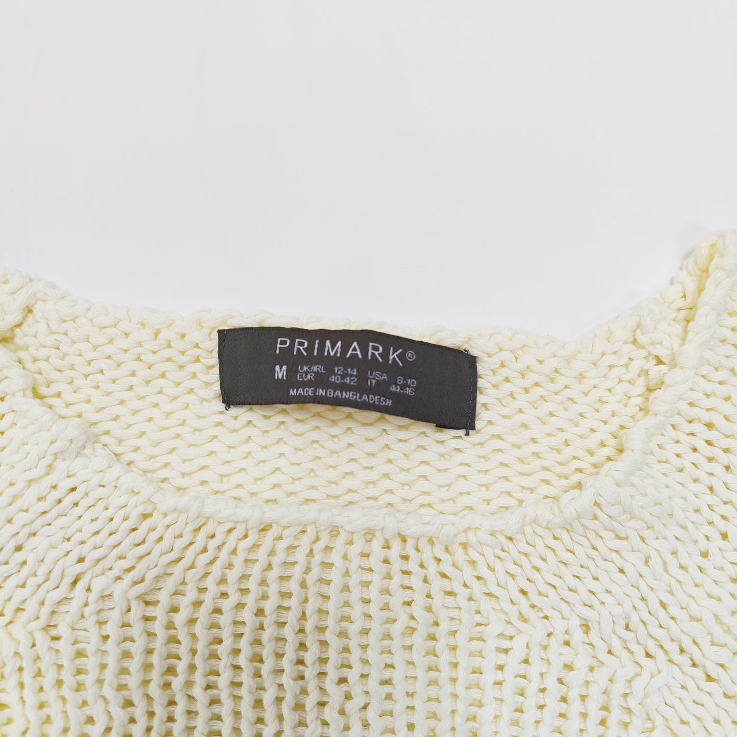 Cream Spring Lightweight Knitted Jumper Size Medium | Preloved