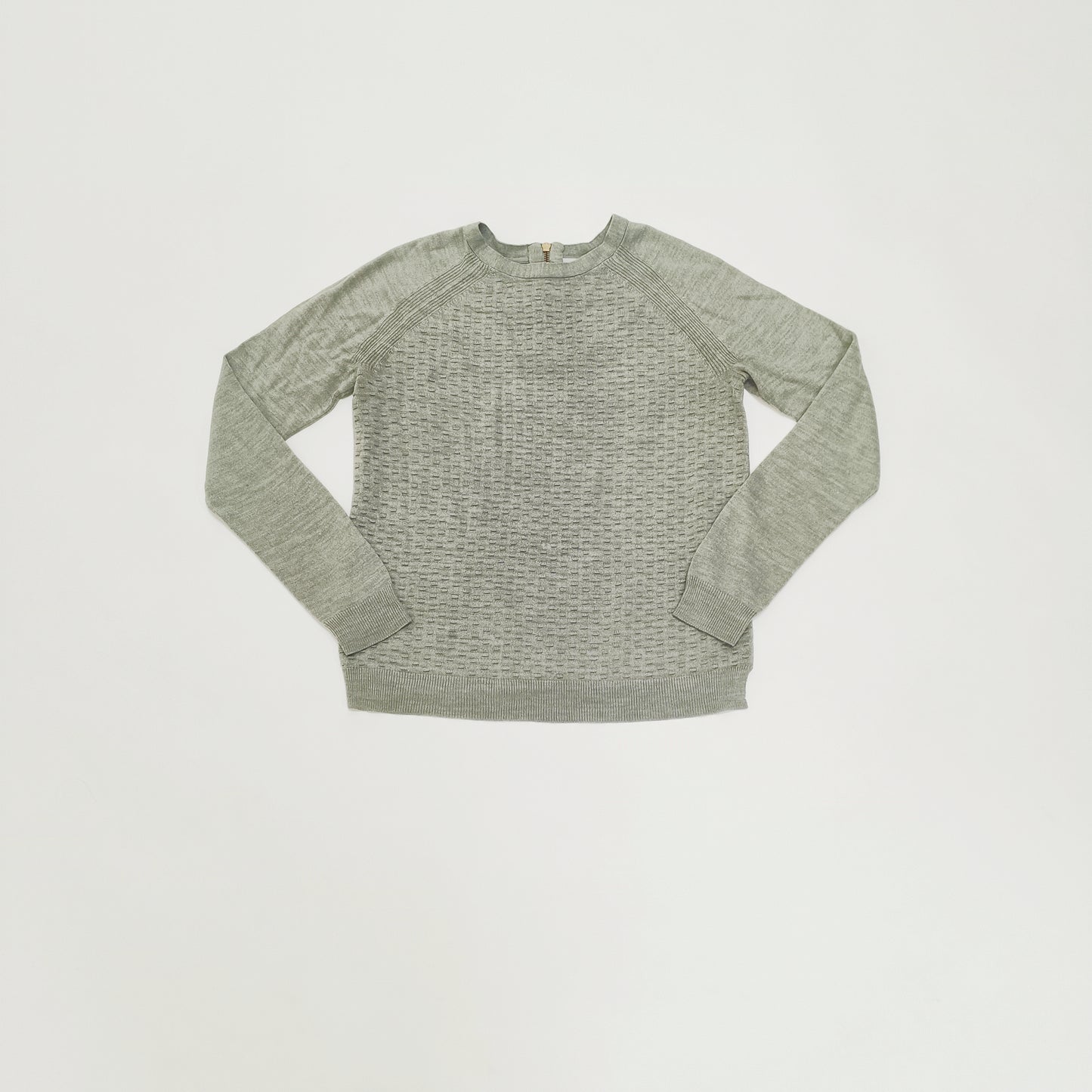 Grey Zip Back Knitted Jumper Size Medium | Preloved