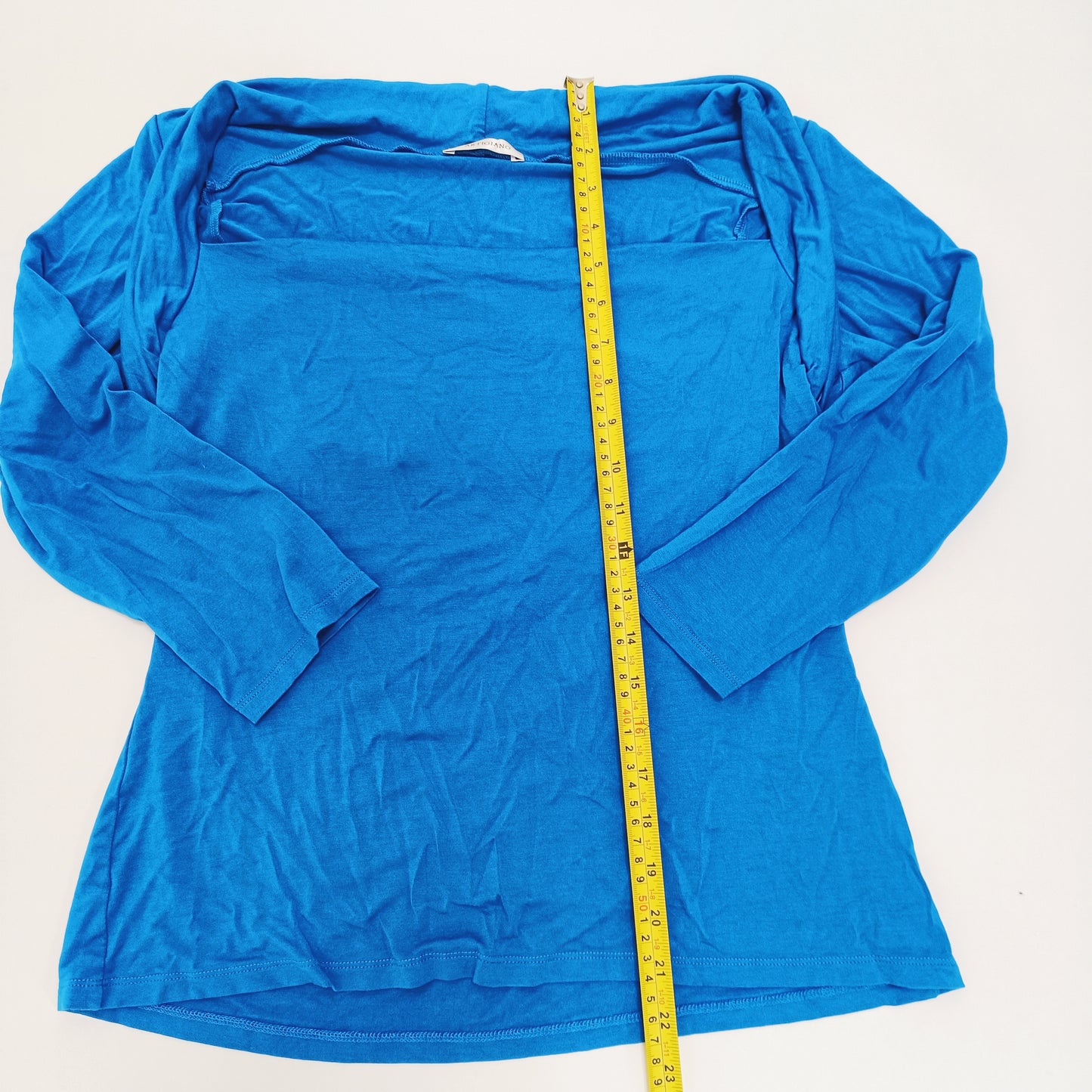 Electric Blue 3/4 Sleeve Scoop Neck Top Size Large | Preloved