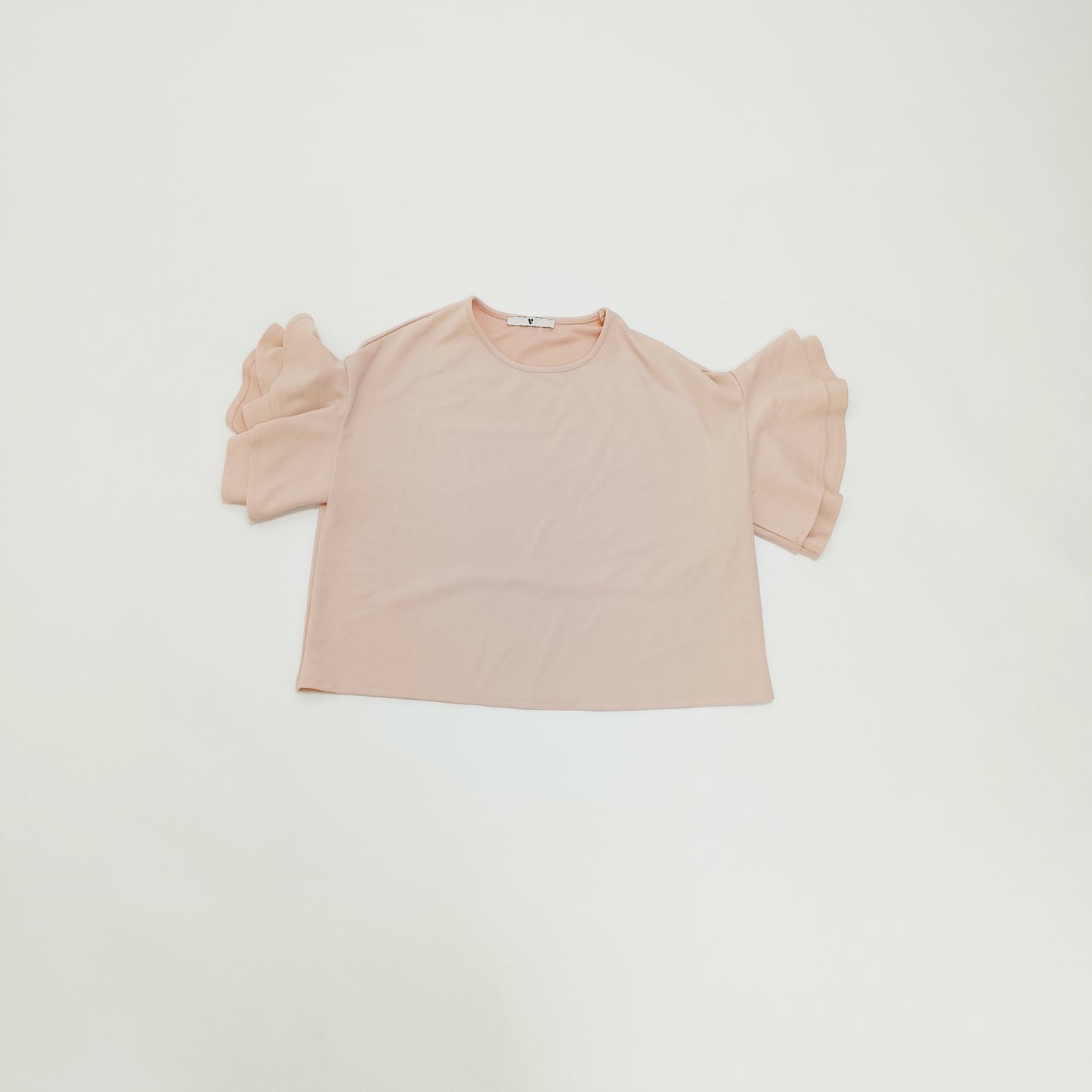 Baby Pink Flared Sleeve Boxy Fit Top Size Large | Preloved