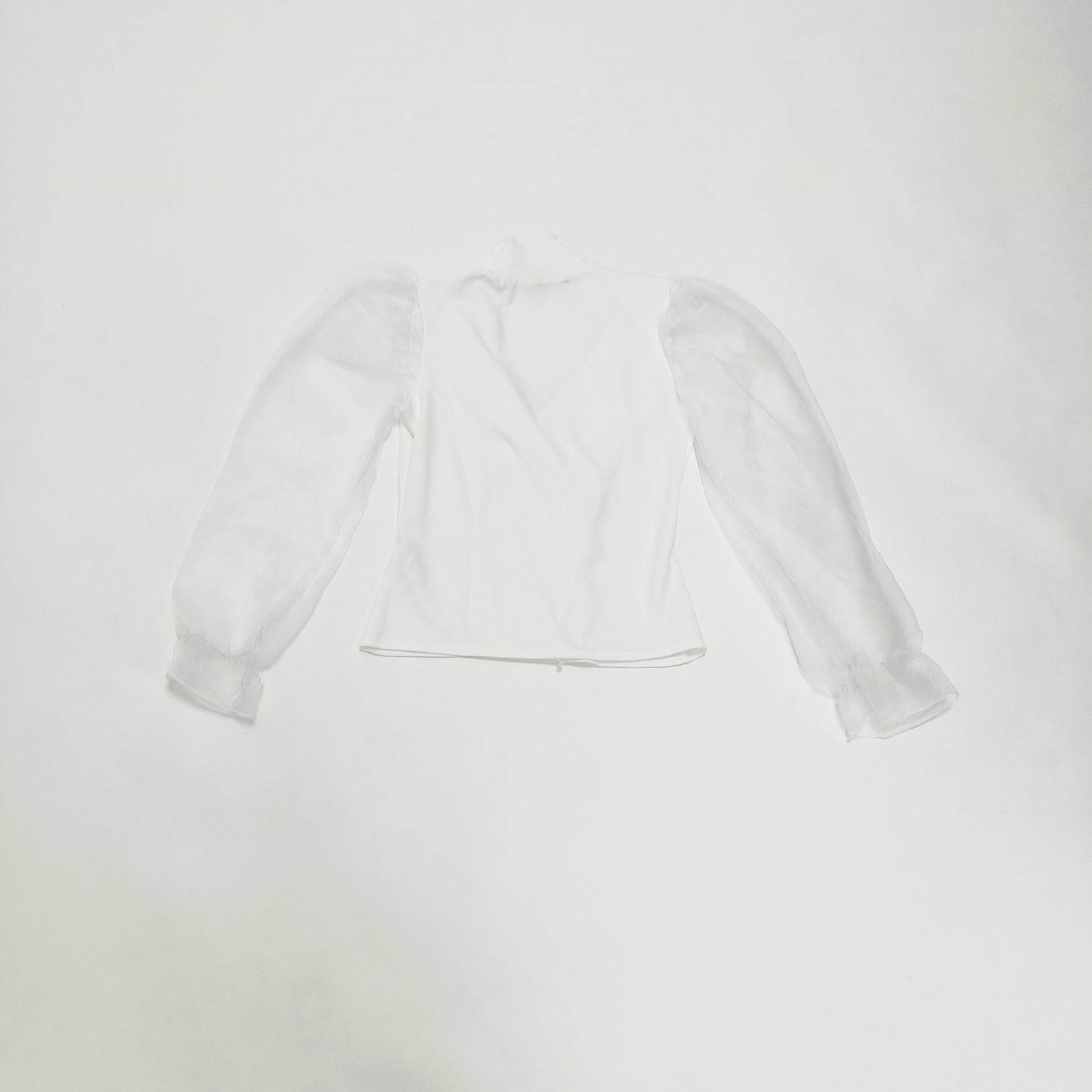 White Mesh Sleeve Blazer Style Top Size Medium | Preloved