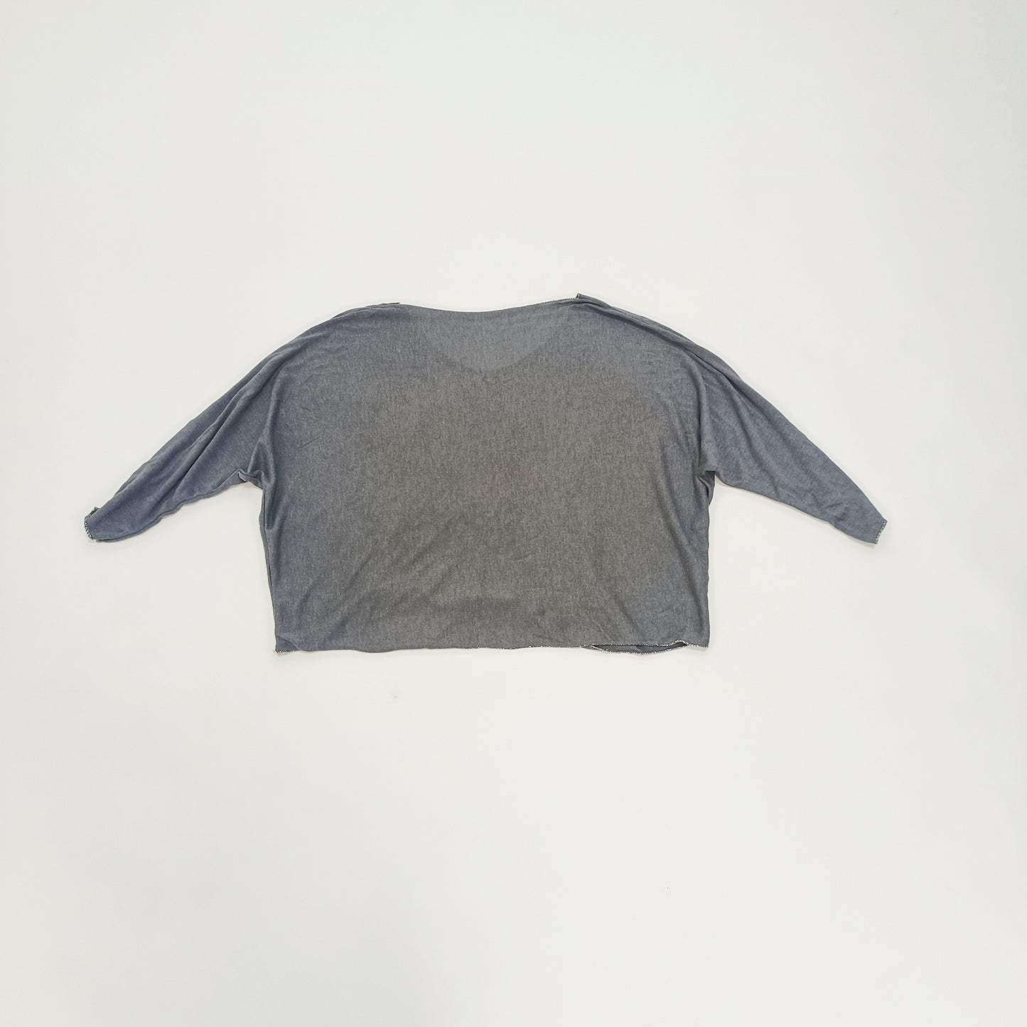 Grey Metallic Edged Scoop Neck Top Size Small | Preloved