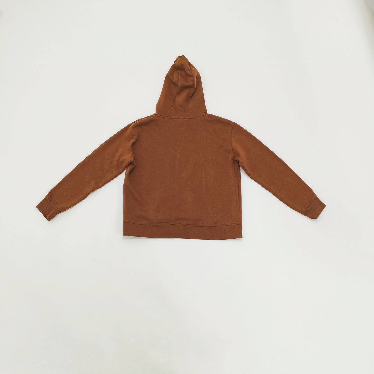 Brown Slogan Printed Long Sleeve Hoodie Size Medium | Preloved
