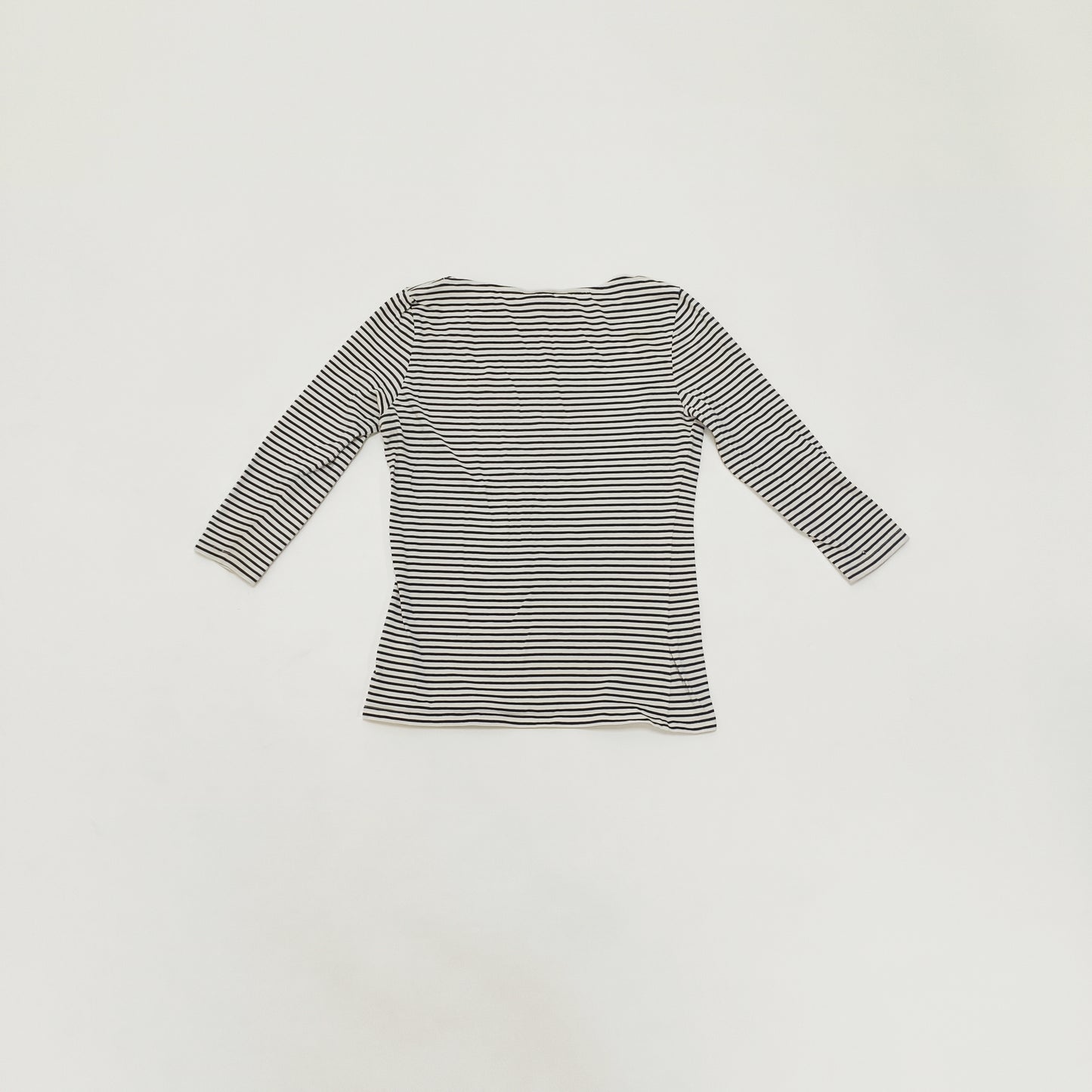 White & Blue Bretton Striped T-Shirt Size Small | Preloved
