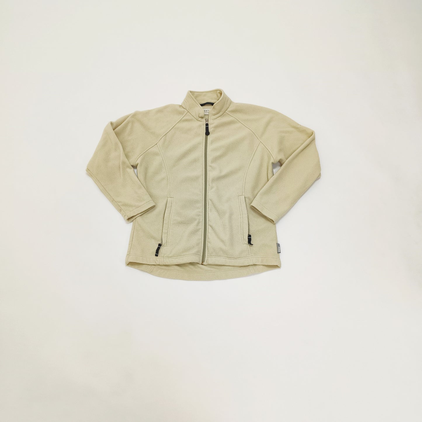 Cream Zip Up Womens Fitted Fleece Size Medium | Preloved