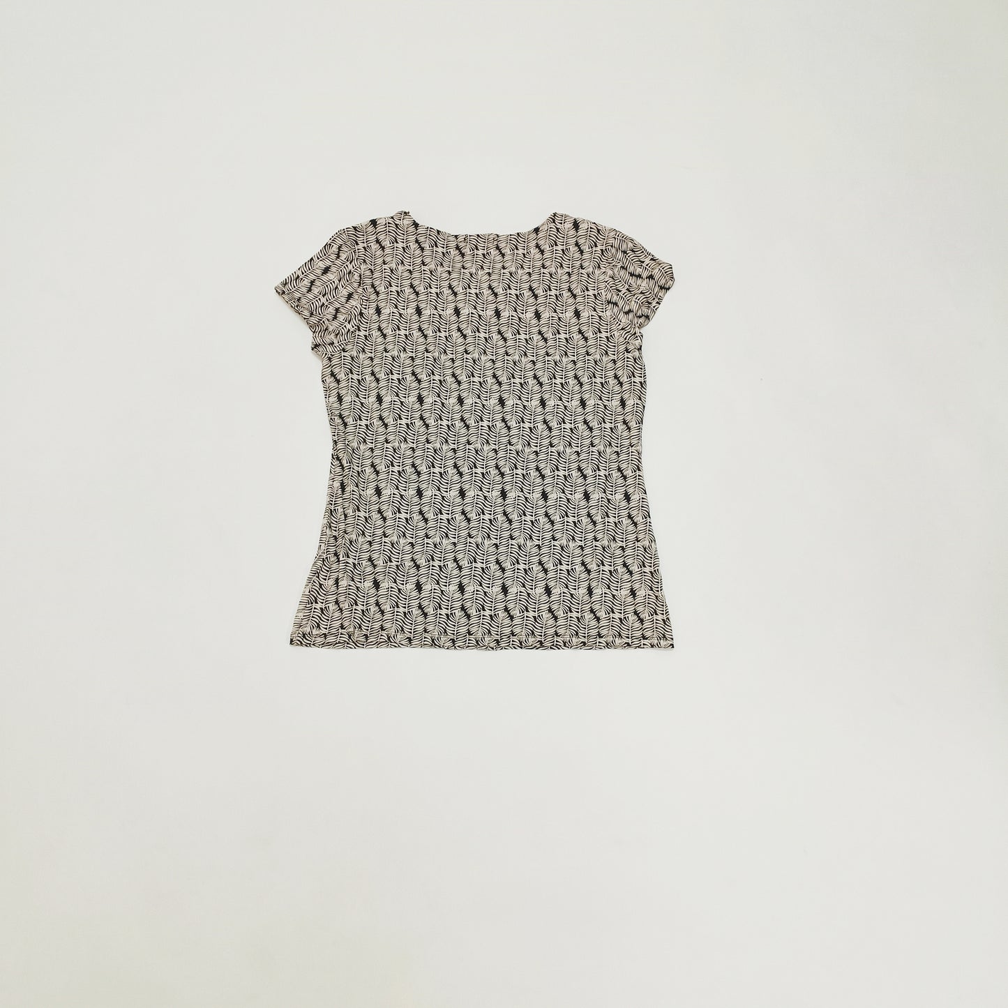 Monochrome Palm Print Short Sleeve T-Shirt Size Large | Preloved