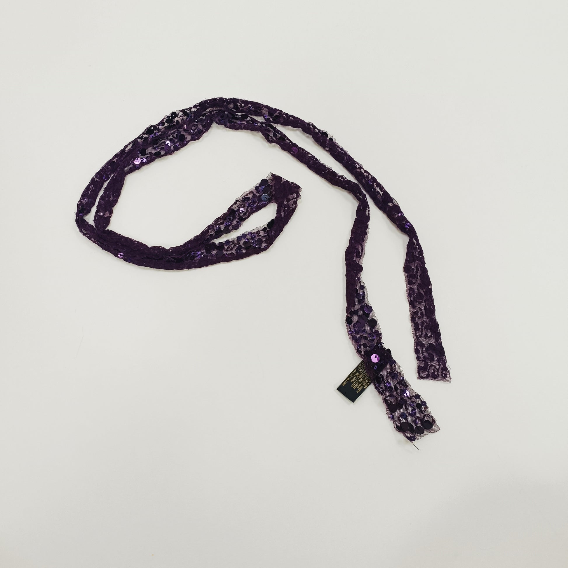 Dark Purple Sequin Skinny Scarf ONE Size  | Preloved