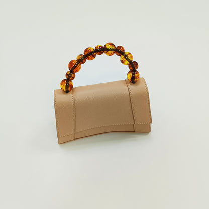 Statement Tortoiseshell & Peach Structured Bag  ONE Size  | Preloved