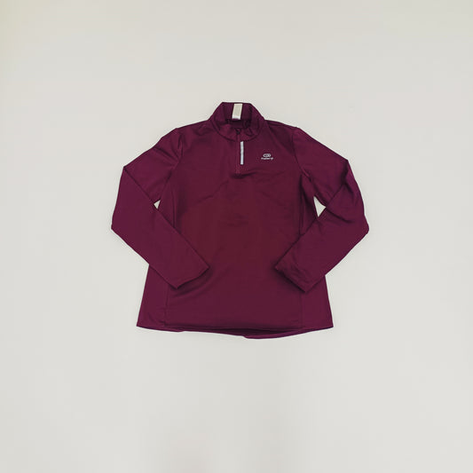 Purple Quarter Zip Fitted Longsleeve Activewear Top Size Medium | Preloved