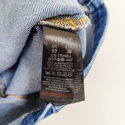 Mid Wash Denim Button Up Mini Dress Size Small | Preloved