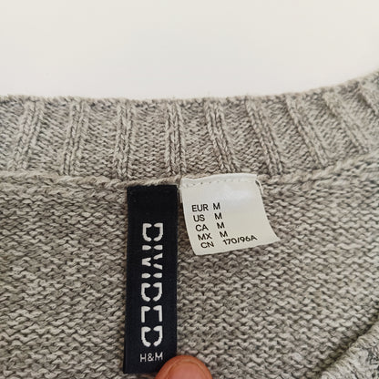 Light Grey Cable Knit Lightweight Cardigan Size Medium | Preloved