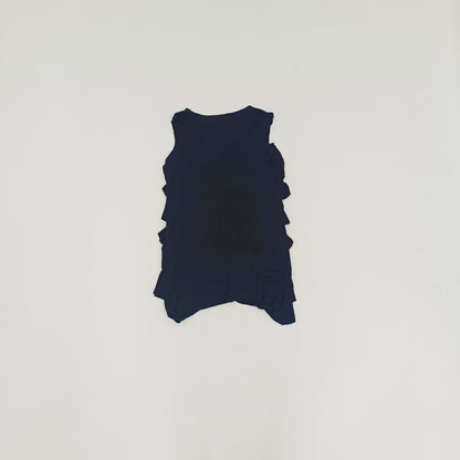 Black Ruffled Front Sleevless Top Size Small | Preloved