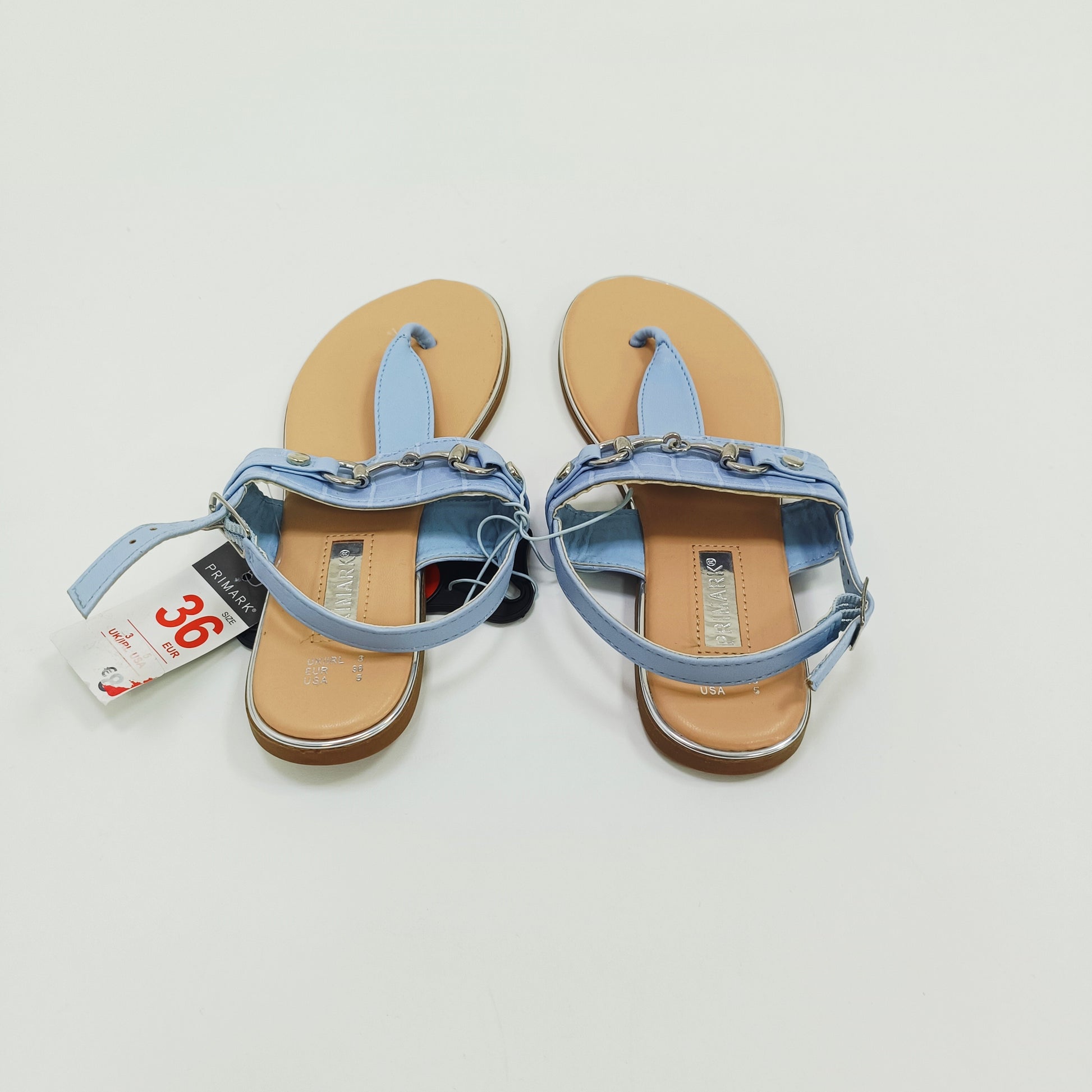 Baby Blue With Silver Hardwear Sandals Size 3 | Preloved