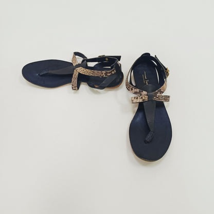 Black Snakeskin Strappy Sandals Size 5 | Preloved