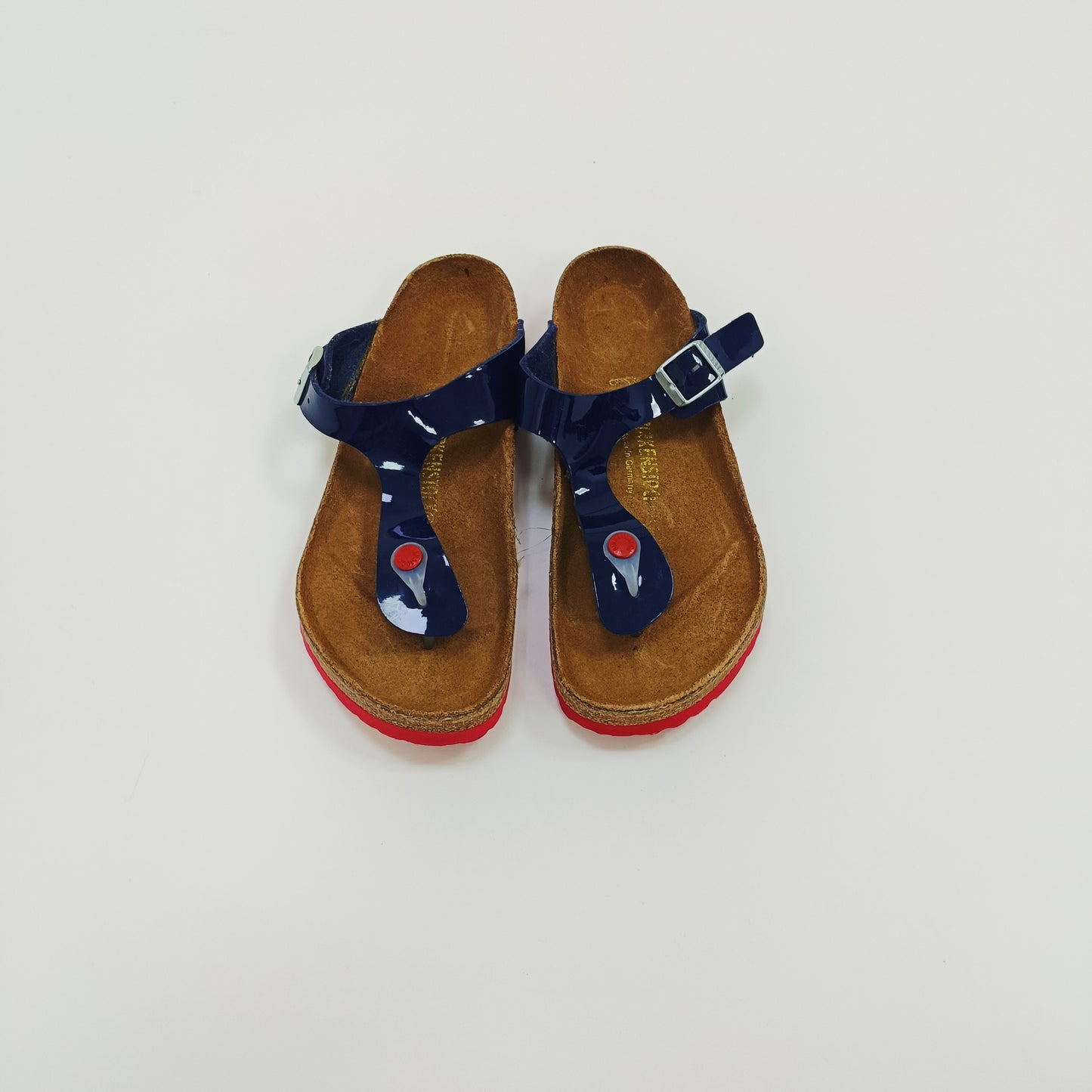 Navy Blue Toepost Flatbed Sandals Size 6 | Preloved